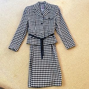 Vintage Zelda Houndstooth Suit Set Jacket & Skirt